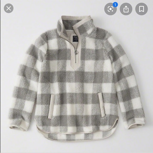 Abercrombie & Fitch Tops - Abercrombie & Fitch Half-Zip Sherpa Fleece